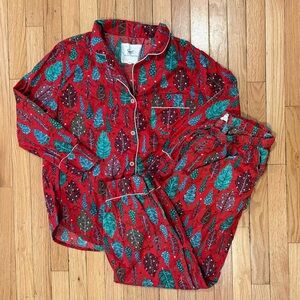 Printfresh Twinkling Trees long pajama set in flannel material